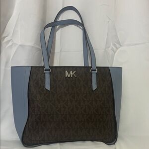 Michael Kors Elegant Blue and Brown Tote